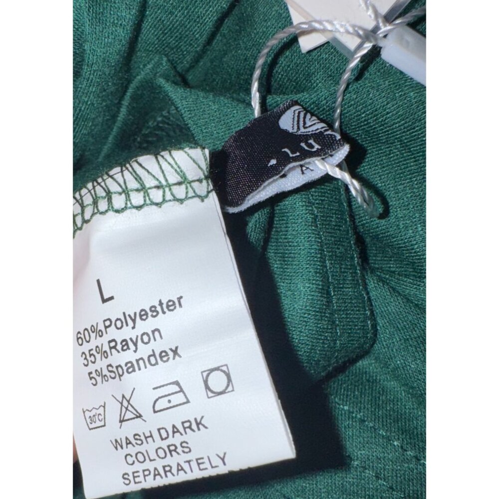 Emerald Green Collared Polo Shirt Soft Stretch Fabric Womens Large - Picture 5 of 9